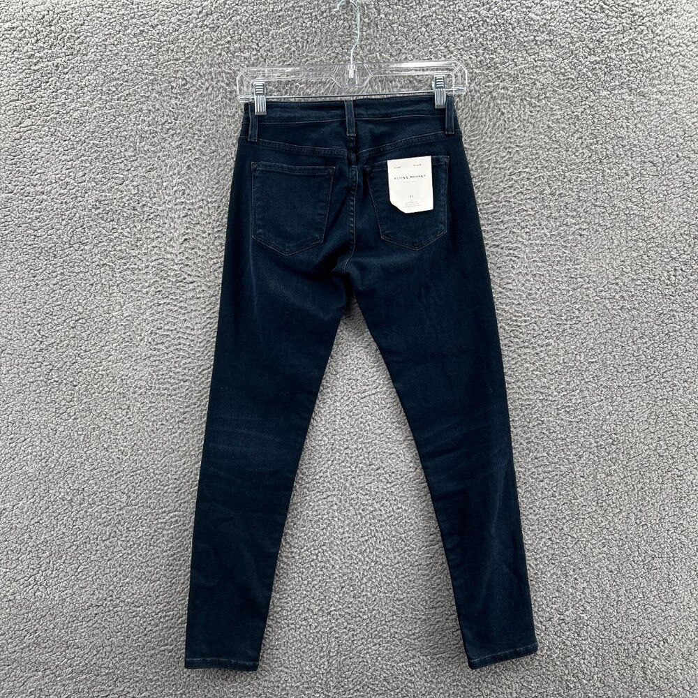 New Flying Monkey Jeans Womens 24 Button Fly Skinny Black Label - Picture 2 of 10